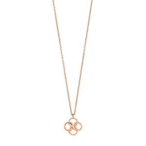 Halskette Clover Charm, 18 Karat Rosegold vergoldet-LEAF Best