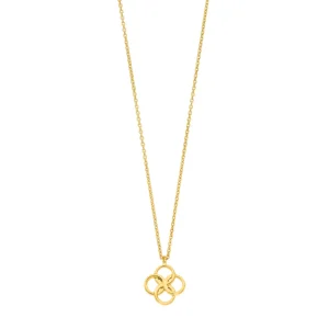 Halskette Clover Charm, 18 Karat Gelbgold vergoldet-LEAF Outlet