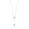 Halskette Clover Charm, Aqua Chalzedon, 925 Sterlingsilber-LEAF Online