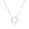 Halskette Clover mit Diamanten, 18 Karat Weißgold-LEAF Clearance