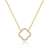 Halskette Clover mit Diamanten, 18 Karat Gelbgold-LEAF Outlet