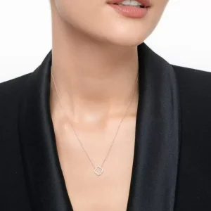 Halskette Clover mit Diamanten, 18 Karat Rosegold-LEAF New