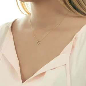 Halskette Clover mit Diamanten, 18 Karat Gelbgold-LEAF Outlet
