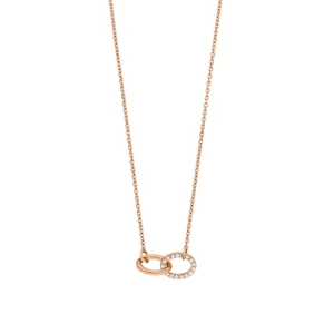 Halskette ETERNAL TOUCH, Diamanten, 14 Karat Rosegold-LEAF Fashion