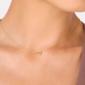 Halskette ETERNAL TOUCH, Diamanten, 14 Karat Gelbgold-LEAF New