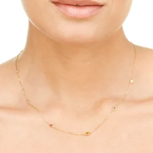 Halskette Fine Gems, 14 Karat Gelbgold-LEAF New