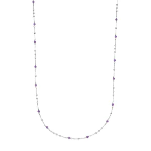 Halskette Flying Gems, Amethyst, 90cm, 925 Sterlingsilber-LEAF New