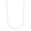 Halskette Flying Gems, Grüner Achat, 90cm, 925 Sterlingsilber-LEAF Sale