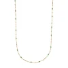 Halskette Flying Gems, Grüner Achat, 90cm, 18 Karat Rosegold vergoldet-LEAF Best