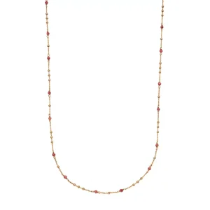 Halskette Flying Gems, Rhodonit, 18 Karat Rosegold vergoldet-LEAF Discount