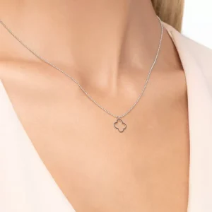 Halskette GENTLE CLOVER, 14 Karat Weißgold-LEAF Online