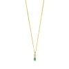 Halskette Glamour, Blue/White Topas, 18 Karat Gelbgold vergoldet-LEAF Sale