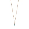 Halskette Glamour, Blue/White Topas, 18 Karat Rosegold vergoldet-LEAF Hot