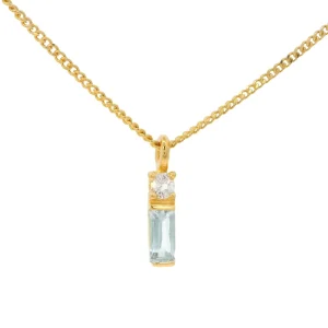 Halskette Glamour, Blue/White Topas, 18 Karat Gelbgold vergoldet-LEAF Sale