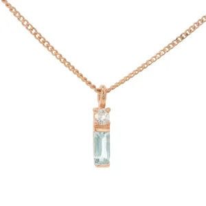 Halskette Glamour, Blue/White Topas, 18 Karat Rosegold vergoldet-LEAF Hot