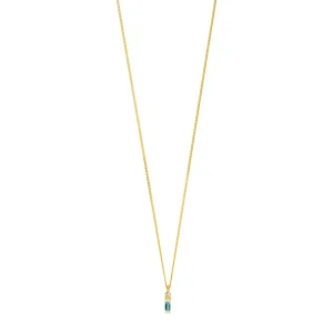Halskette Glamour, Blue/White Topas, 18 Karat Gelbgold vergoldet-LEAF Sale