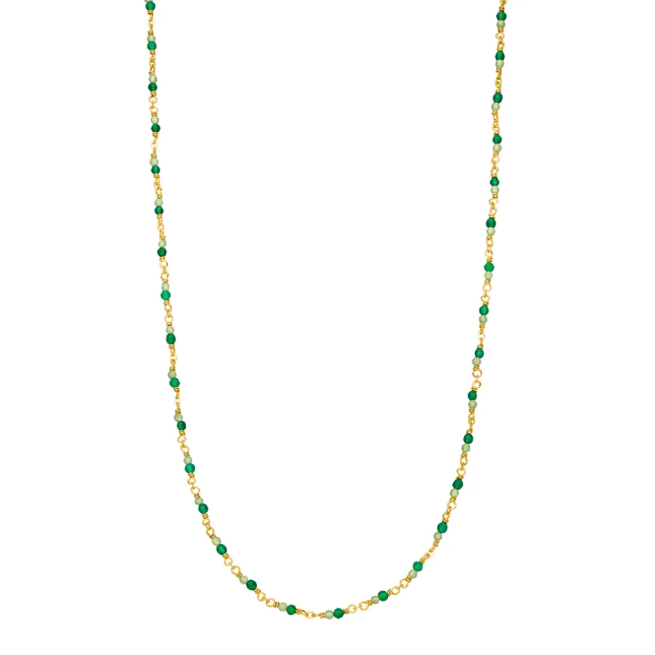 halskette_grner_achat__ka_1.webp Halskette Grüner Achat, 18 Karat Gelbgold vergoldet-LEAF Hot