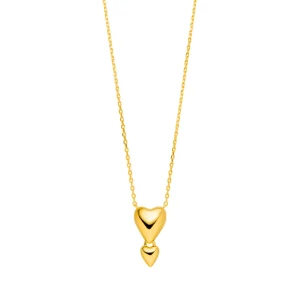 Halskette Heart Drops, 18 Karat Gelbgold vergoldet-LEAF Online