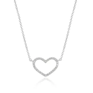 Halskette Heart mit Diamanten, 18 Karat Weißgold-LEAF Fashion