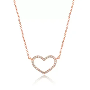 Halskette Heart mit Diamanten, 18 Karat Rosegold-LEAF Discount