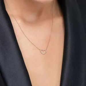 Halskette Heart mit Diamanten, 18 Karat Rosegold-LEAF Discount