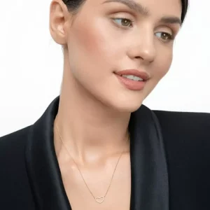 Halskette Heart mit Diamanten, 18 Karat Gelbgold-LEAF Hot