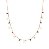 Halskette Hearts Rubin, 18 Karat Rosegold vergoldet-LEAF Sale