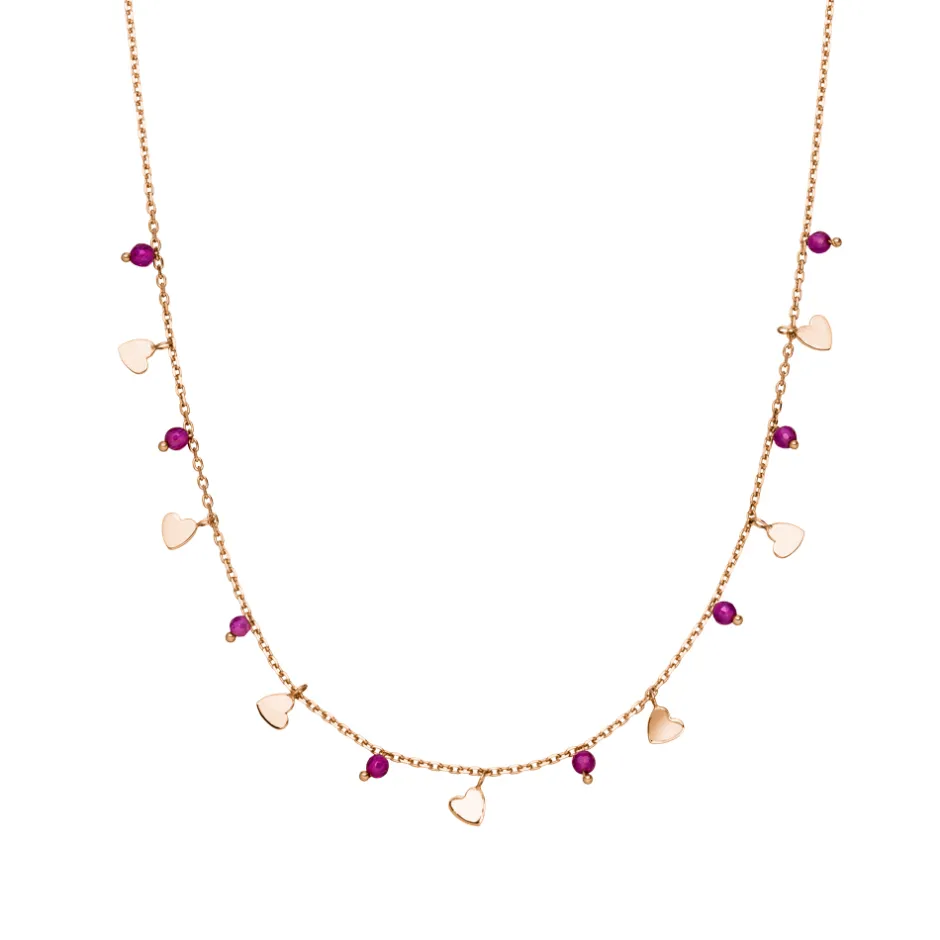 halskette_hearts_rubin__k_0-1.webp Halskette Hearts Rubin, 18 Karat Rosegold vergoldet-LEAF Sale