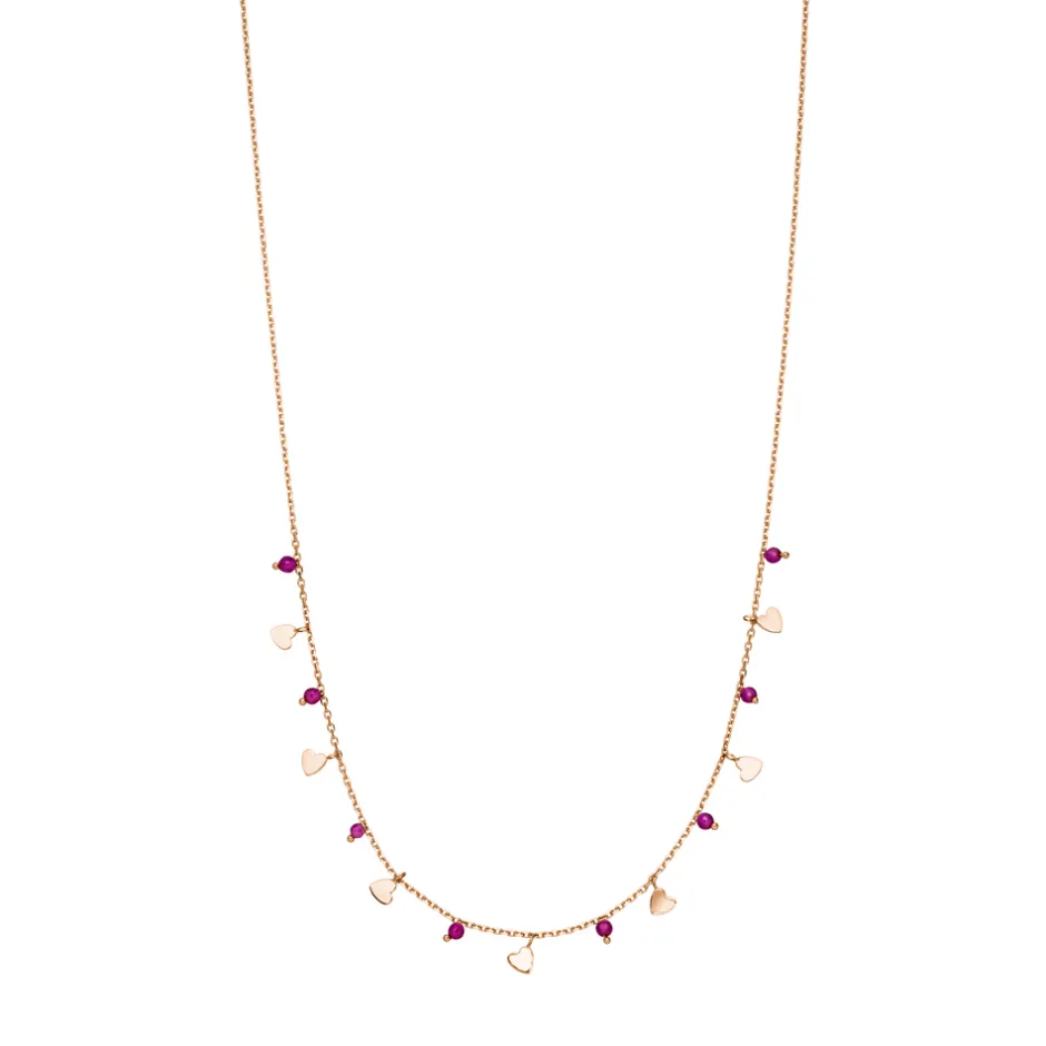 halskette_hearts_rubin__k_1-1.webp Halskette Hearts Rubin, 18 Karat Rosegold vergoldet-LEAF Sale
