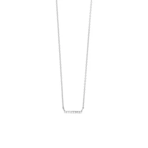 Halskette Horizontal Bar, Diamant, 14 Karat Weißgold-LEAF Best