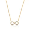 Halskette Infinity mit Diamanten, 18 Karat Gelbgold-LEAF Sale