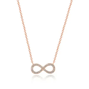 Halskette Infinity mit Diamanten, 18 Karat Rosegold-LEAF Discount