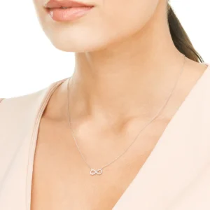 Halskette Infinity mit Diamanten, 18 Karat Weißgold-LEAF Discount