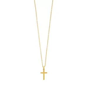 Halskette Kreuz, 18 Karat Gelbgold vergoldet-LEAF Online