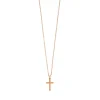 Halskette Kreuz, 18 Karat Rosegold vergoldet-LEAF Fashion