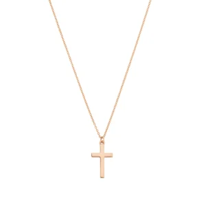 Halskette Kreuz, 14 Karat Rosegold-LEAF Clearance