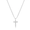 Halskette Kreuz mit Diamanten, 18 Karat Weißgold-LEAF Clearance