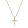 Halskette Kreuz mit Diamanten, 18 Karat Rosegold-LEAF Fashion