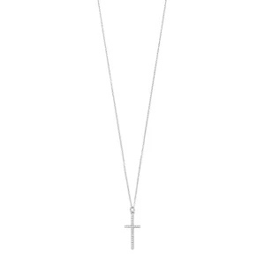 Halskette Kreuz mit Zirkonia, 925 Sterlingsilber-LEAF Fashion