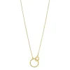 Halskette Kugelring double, 45cm, 18 Karat Gelbgold vergoldet-LEAF Hot