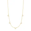 Halskette Flower Charms, 18 Karat Gelbgold vergoldet-LEAF Clearance