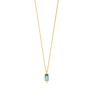 Halskette London Blue Topaz, 14 Karat Gelbgold-LEAF New