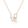 Halskette Love mit Diamanten, 18 Karat Rosegold-LEAF Hot