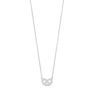 Halskette Mini Brezn mit Zirkonia, 925 Sterlingsilber-LEAF Clearance