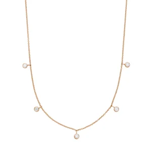 Halskette MY FIRST DIAMOND Charms, 14 Karat Rosegold-LEAF New