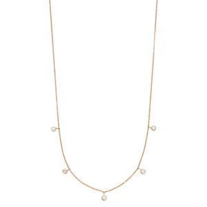 Halskette MY FIRST DIAMOND Charms, 14 Karat Rosegold-LEAF New