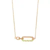 Halskette NEON TWIST, 18 Karat Rosegold, Grün-LEAF Fashion