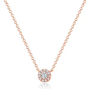 Halskette Pavé II mit Diamanten, 18 Karat Rosegold-LEAF New
