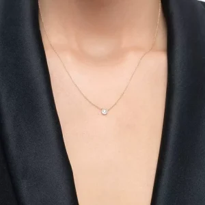 Halskette Pavé II mit Diamanten, 18 Karat Gelbgold-LEAF Hot
