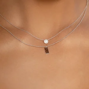 Halskette Pavé II mit Diamanten, 18 Karat Rosegold-LEAF New